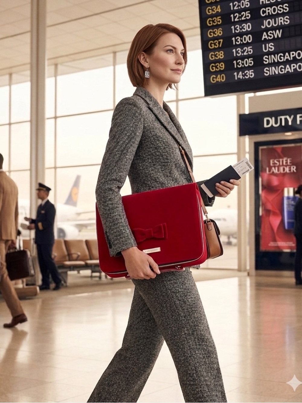 Estée Lauder Red Bow Accent Cosmetic or Laptop Case